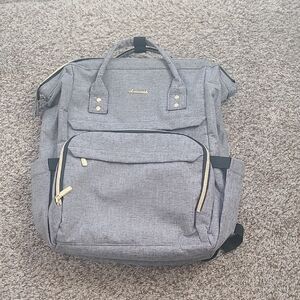 Lovook Gray Backpack with Gold Accents